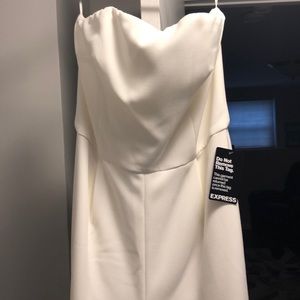 White strapless jumpsuit